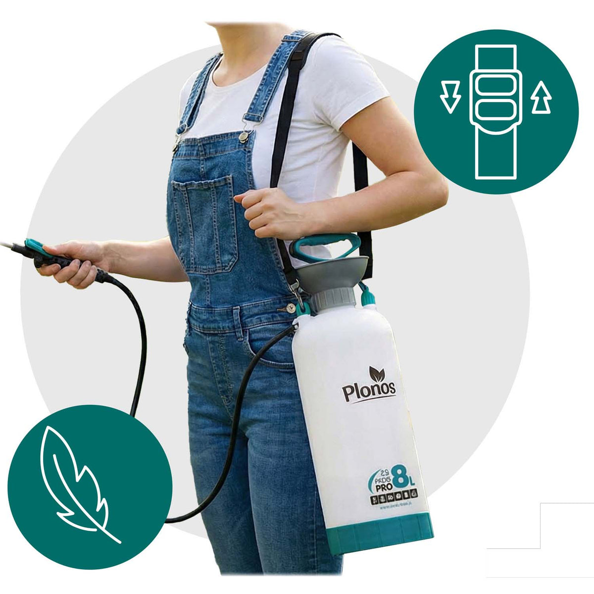 Rankinis slėginis purkštuvas Plonos Aqua Pro, 8 l