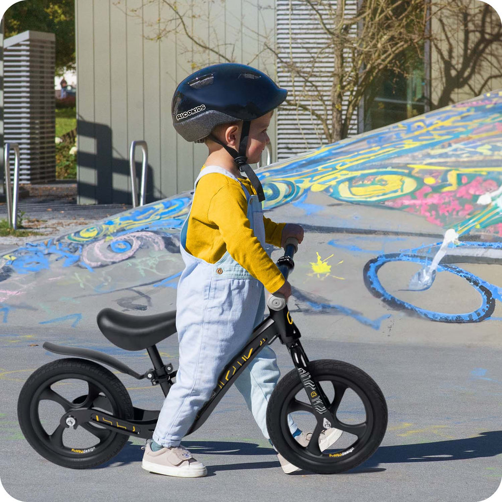 Vaikiškas balansinis krosinis dviratis Ricokids FUNNU su reguliuojama sėdyne ir EVA padangomis aktyviam laisvalaikiui