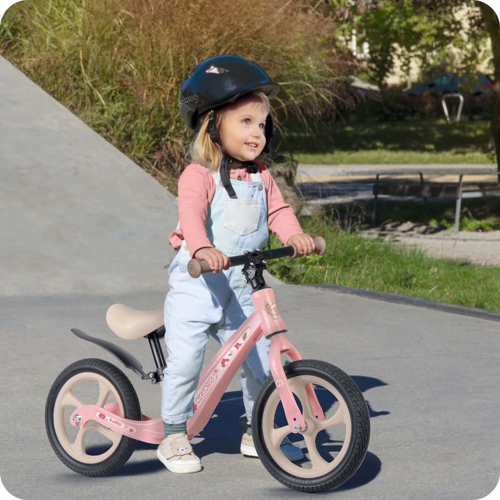 Vaikiškas balansinis krosinis dviratis Ricokids FUNNU su reguliuojama sėdyne ir sportišku dizainu vaikams nuo 2 metų