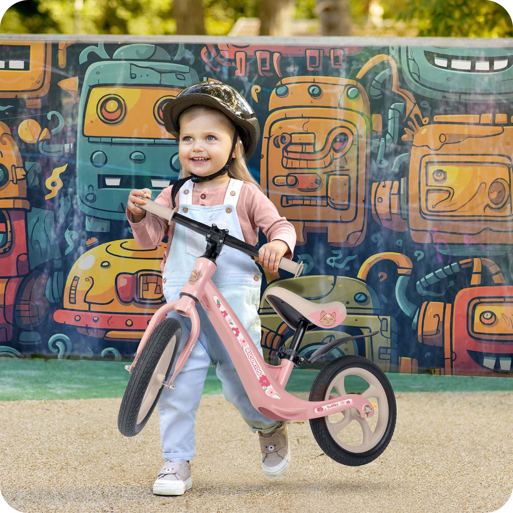 Ricokids FUNNU balansinis vaikiškas krosinis dviratis vaikams su reguliuojama sėdyne ir EVA ratais