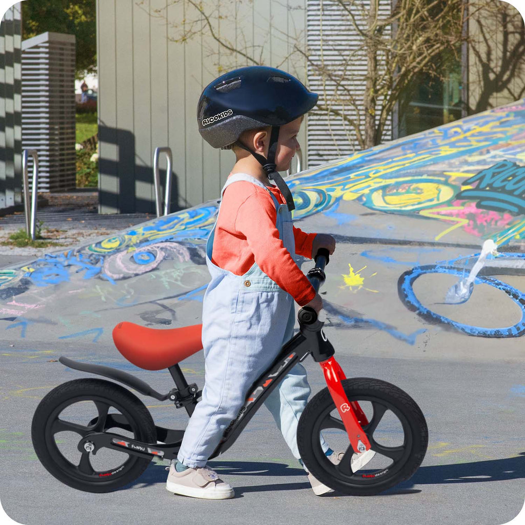 Vaikiškas balansinis dviratis Ricokids FUNNU vaikams nuo 2 metų su reguliuojama sėdyne ir EVA ratais