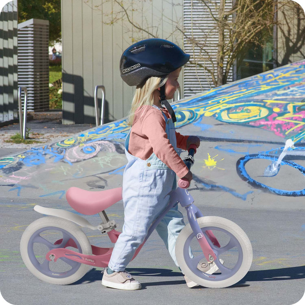 Vaikiškas balansinis krosinis dviratukas Ricokids FUNNU su pripučiamais ratais ir reguliuojamu aukščiu