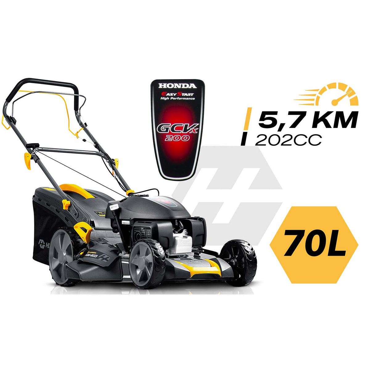 Savaeigė benzininė vejapjovė Humberg, 51 cm, Honda 202 cm³