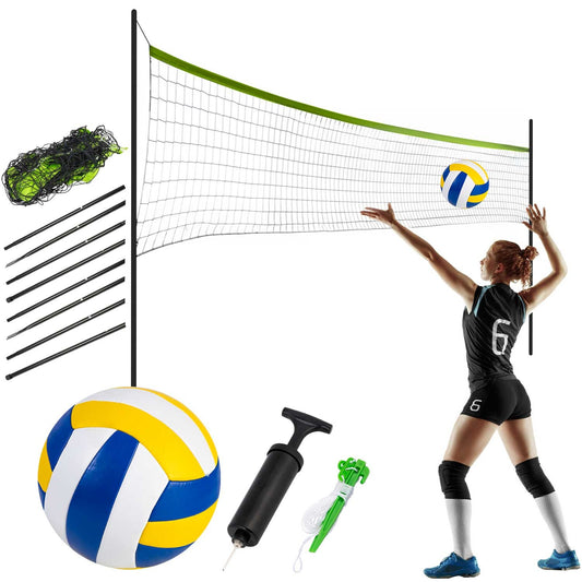Universalus tinklinio ir badmintono tinklas su rėmu 570 cm lauko žaidimams