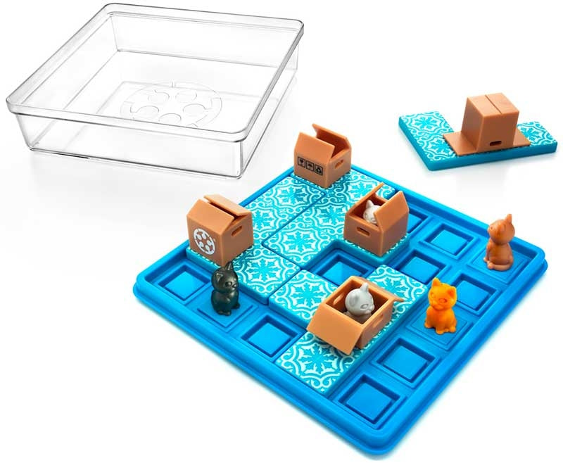Stalo žaidimas Katės ir dėžės vaikams nuo 7 metų loginiai galvosūkiai vienam žaidėjui SMART GAMES