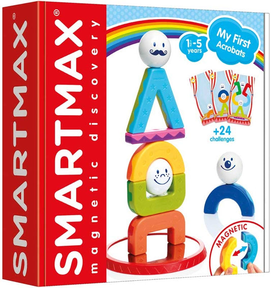 Magnetinis konstruktorius vaikams SMARTMAX Mano Pirmieji Akrobatai 10 dalių žaislas nuo 1 metų smulkiajai motorikai lavinti