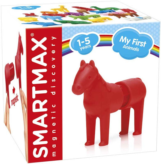 SMARTMAX mano pirmieji ūkio gyvūnai magnetinis konstruktorius vaikams nuo 1 metų lavinantis žaislas su karve arkliu ožka ir avyte