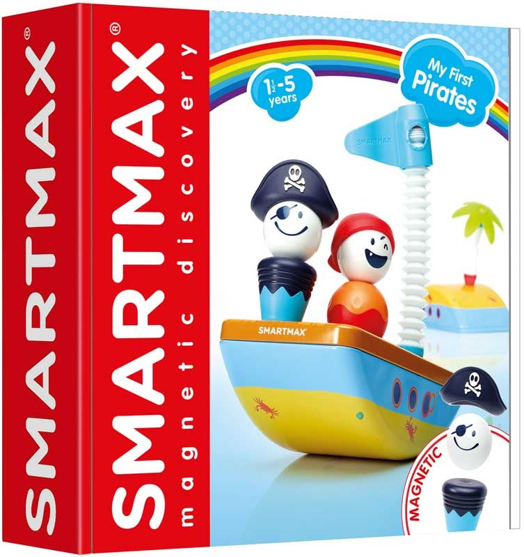 Magnetinis piratų konstruktorius vaikams SMARTMAX Mano Pirmieji Piratai nuo 1 metų lavina motoriką ir kūrybiškumą