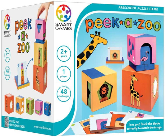 Edukacinis medinis gyvūnų dėlionės žaidimas vaikams Peek a Zoo nuo 2 metų