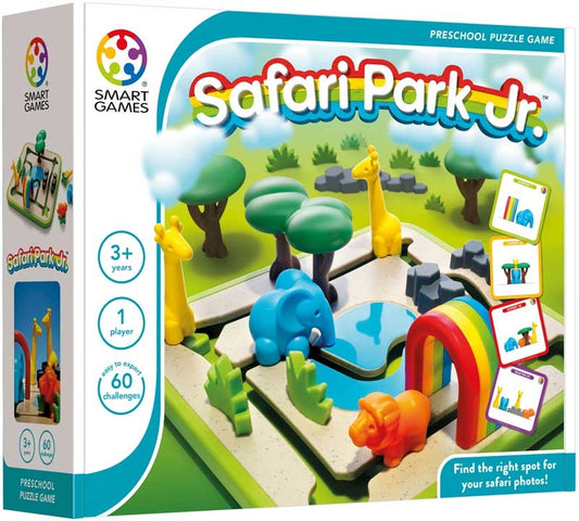 Edukacinis stalo žaidimas vaikams nuo 3 metų Safari Parkas Jr su safario gyvūnais ir 3D lenta lavinantis loginį mąstymą