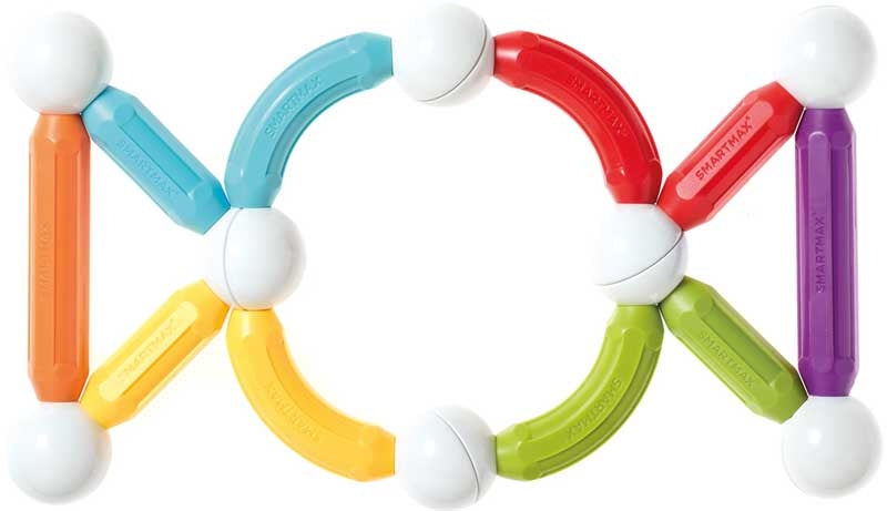 SMARTMAX pradinis rinkinys PLUS 30 detalių magnetinis lavinamasis žaislas vaikams nuo 1 iki 6 metų statybos konstruktorius STEM mokymuisi per žaidimą