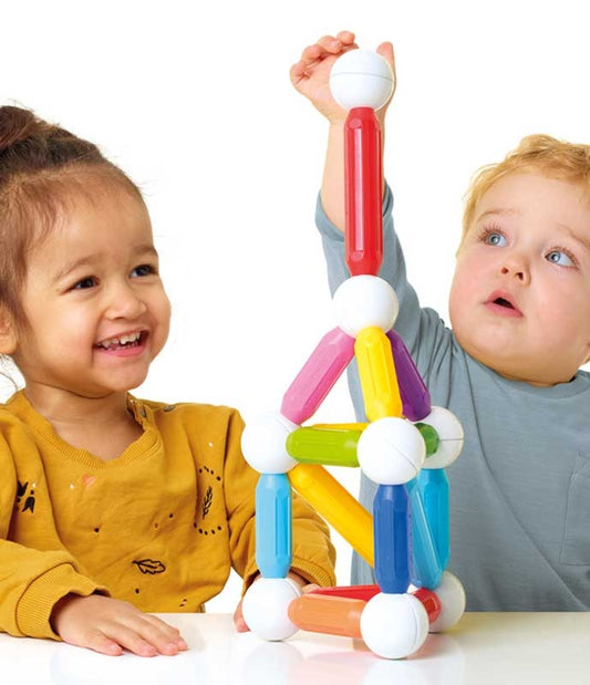 SMARTMAX Pradinis Rinkinys PLUS 30 detalių magnetinis konstruktorius vaikams nuo 1 metų lavinamasis STEM žaislas