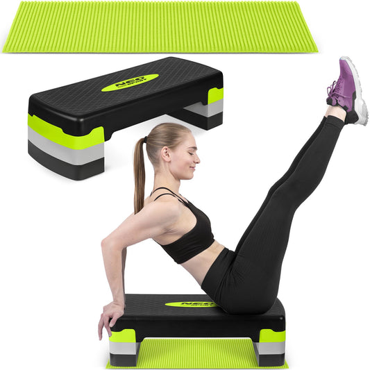 3 lygių žalias step treniruoklis namų kardio treniruotėms