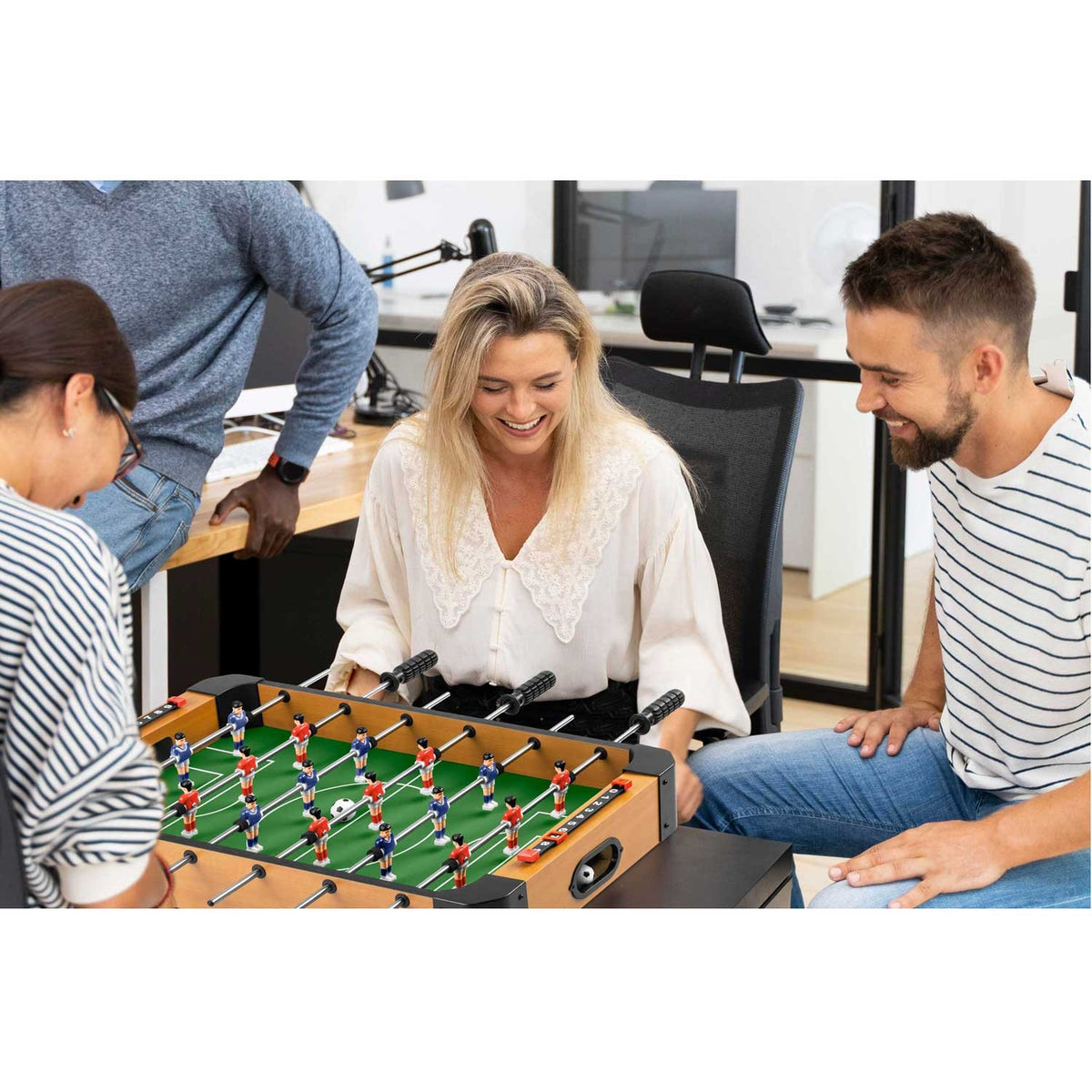 Mini stalo futbolas Neosport vaikams ir suaugusiems kompaktiškas stalo žaidimas namams biurui ar dovanai futbolo mėgėjams