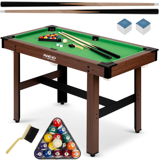 Biliardo stalas vaikams ir šeimai Neosport 122x61 cm su pilnu priedų komplektu namams