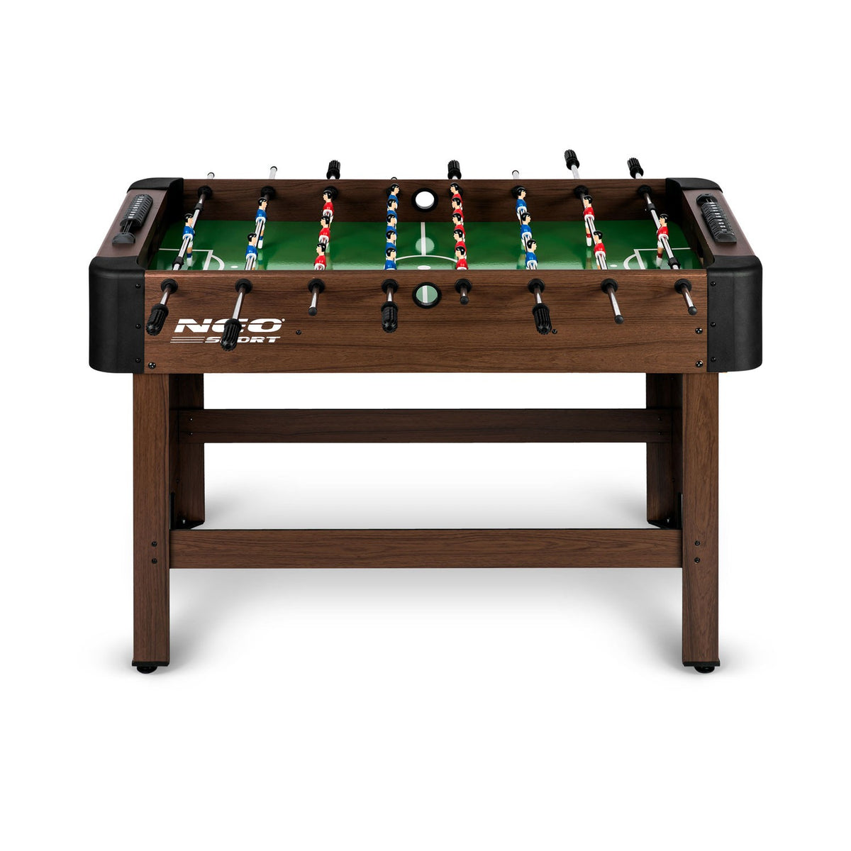 Stalo futbolo stalas Neosport 118x61x79 cm šeimos ir draugų pramogoms su reguliuojamu aukščiu ir rankiniais rezultatų skaičiuotuvais