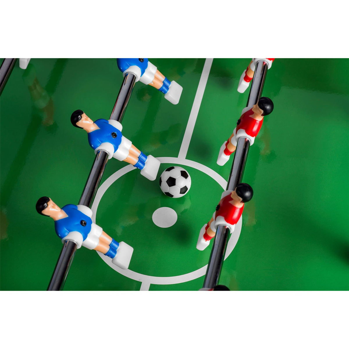 Stalo futbolo stalas Neosport šeimai ir draugams 118x61x79 cm tvirtas MDF stalas su reguliuojamomis kojelėmis ir rezultatų skaičiuotuvu
