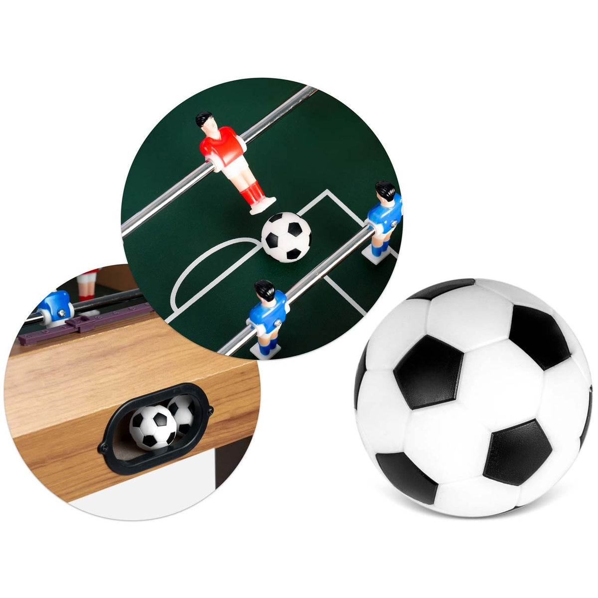 Neosport medinis stalo futbolas vaikams ir suaugusiems 70x37x62 cm kompatiškas žaidimų stalas namams ir biurui