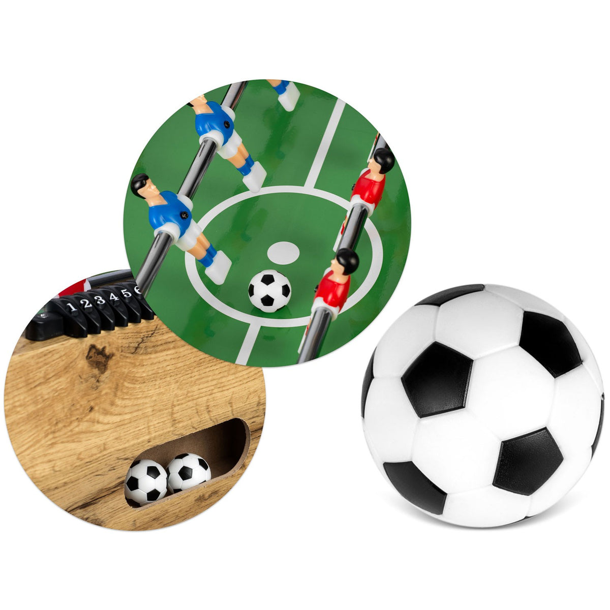 Didelis stalo futbolo stalas NeoSport su metalinėmis rankenomis ir žaidėjų figūrėlėmis namų pramogoms