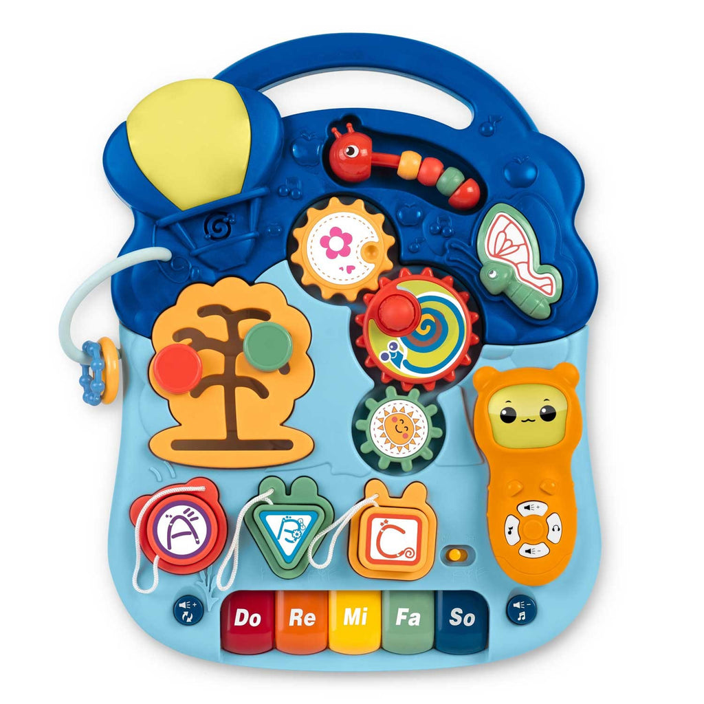Ricokids mėlynas edukacinis stalas vaikams 5 viename su šviečiančiu interaktyviu paneliu