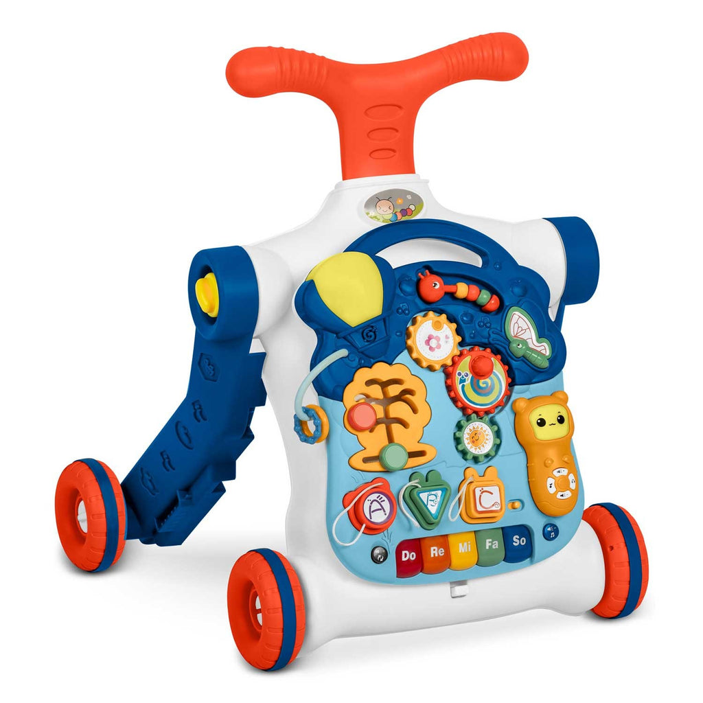 Ricokids edukacinis stalas 4-in-1 mėlynas vaikams nuo 12 mėn lavinamasis žaislas su pianinu ir šviesomis