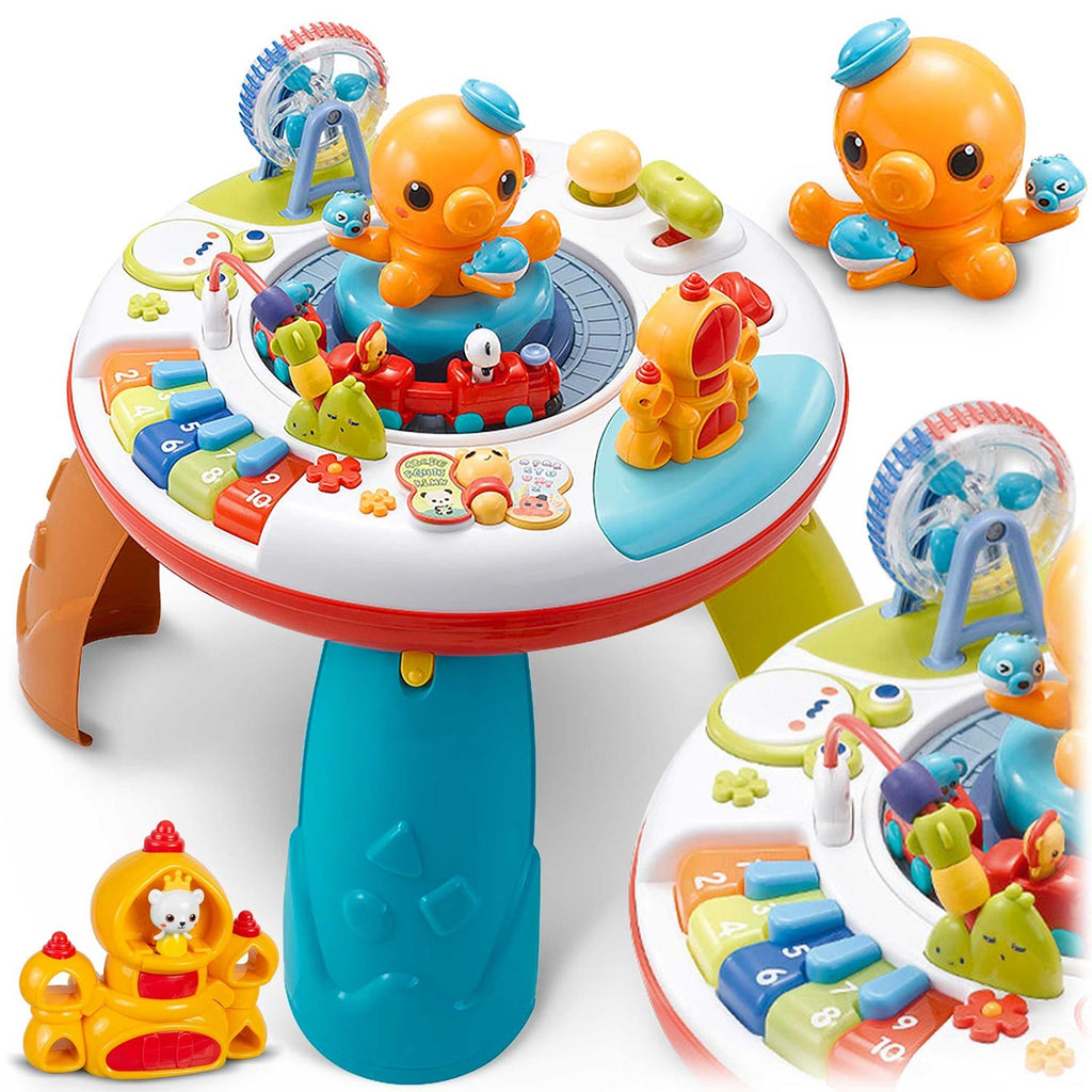 Mokomasis stalas vaikams su muzika garsais ir šviesomis Ricokids 781800 edukacinis žaislas nuo 18 mėnesių