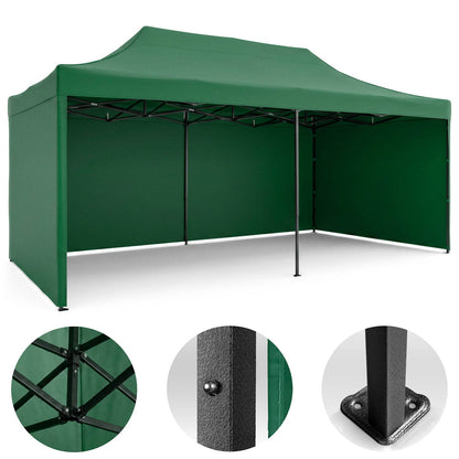 Sulankstomas sodo paviljonas Plonos, 3 × 6 m, 3 sienos, žalias