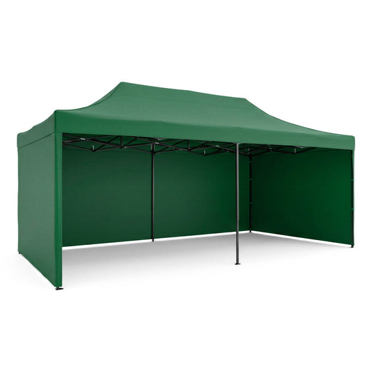 Sulankstomas sodo paviljonas Plonos, 3 × 6 m, 3 sienos, žalias