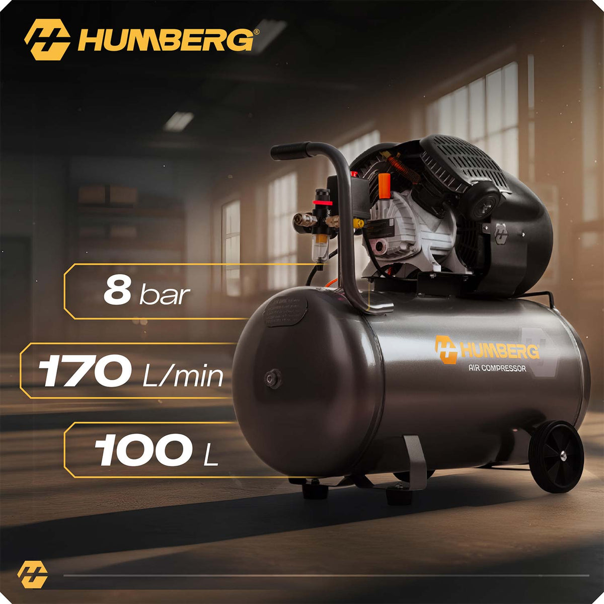 Tepalinis oro kompresorius Humberg, 100 l, 8 bar