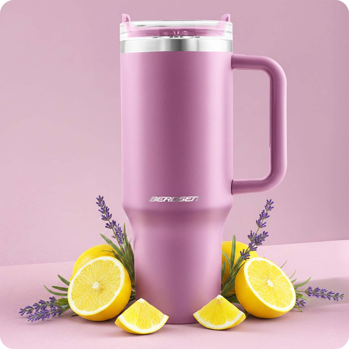 Termopuodelis su šiaudeliu Berdsen, 1180 ml, rožinis