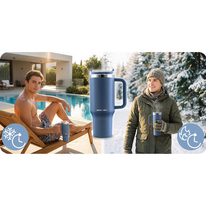 Termopuodelis su šiaudeliu Berdsen, 1180 ml, tamsiai mėlynas