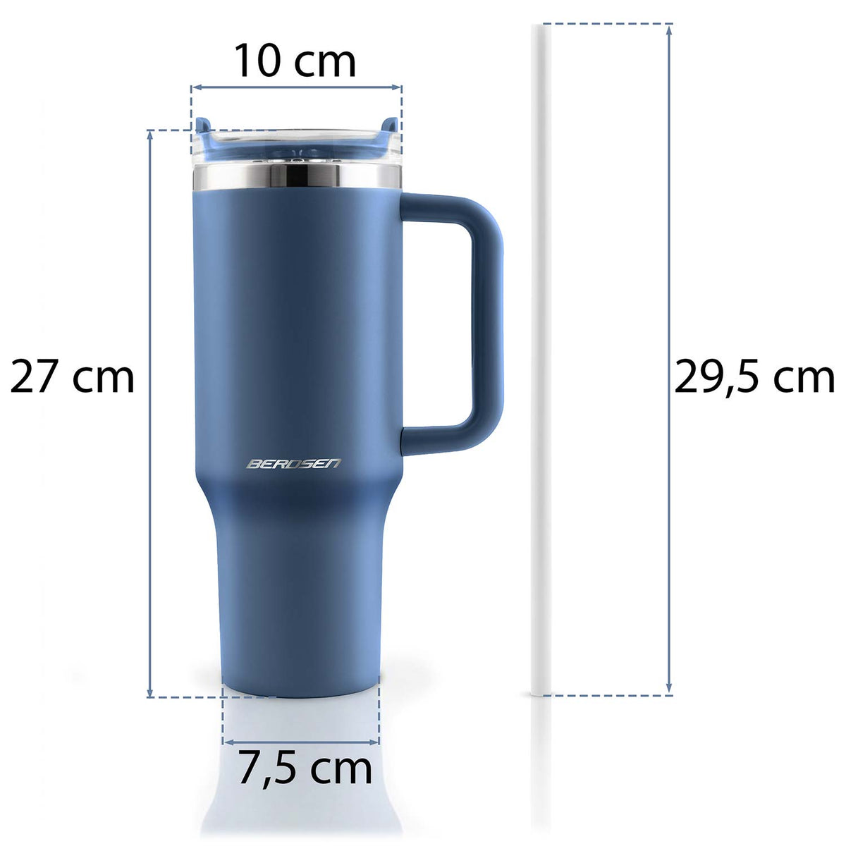 Termopuodelis su šiaudeliu Berdsen, 1180 ml, tamsiai mėlynas