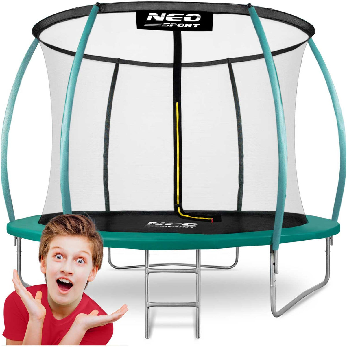 8 pėdų sodo batutas su vidiniu tinklu vaikams ir šeimai 252 cm Neo-Sport