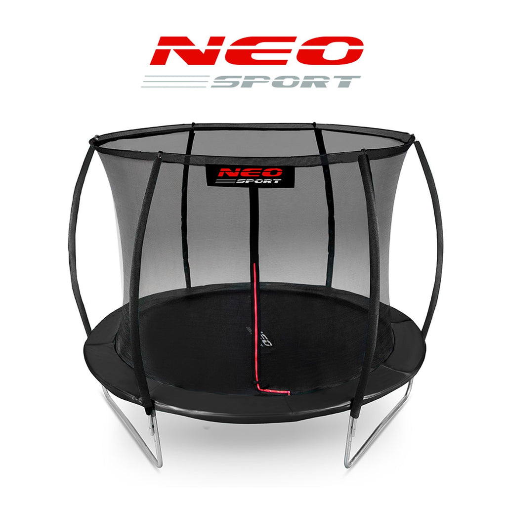Profiliuotas 10 pėdų 312 cm sodo batutas su vidiniu apsauginiu tinklu Neo-Sport vaikams ir suaugusiems