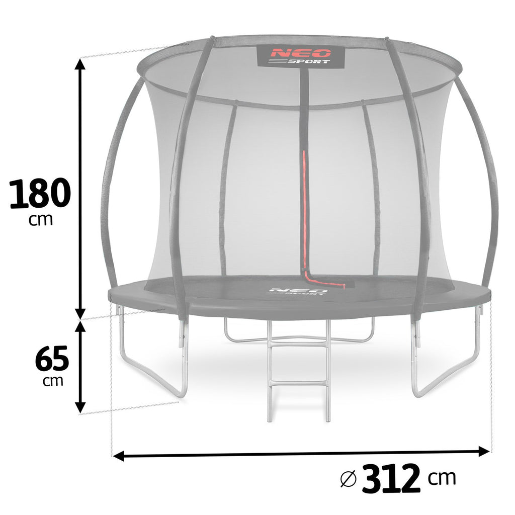 Sodo batutas 312 cm su vidiniu apsauginiu tinklu vaikams ir suaugusiems
