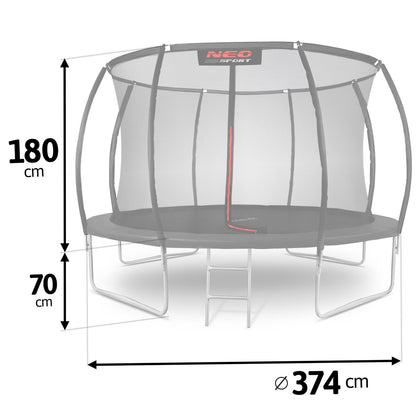 374 cm sodo batutas su vidiniu tinklu vaikams ir suaugusiems Neo-Sport