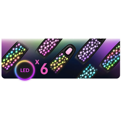 Triratis balansinis paspirtukas Ricokids Glowi su LED, juodas ir rožinis