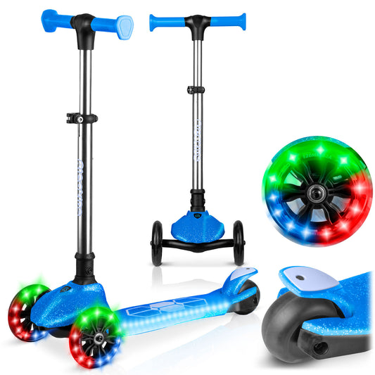 Triratis balansinis paspirtukas Ricokids Jelly su LED apšvietimu, mėlynas