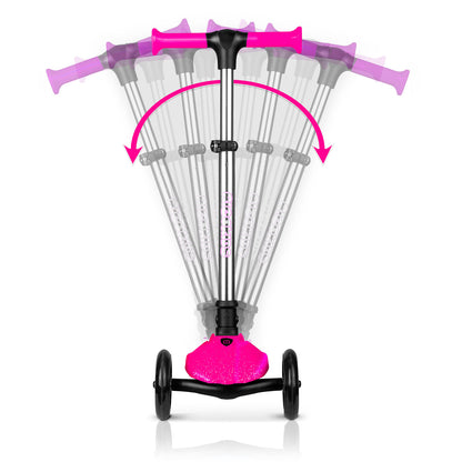 Triratis balansinis paspirtukas Ricokids Jelly su LED apšvietimu, rožinis