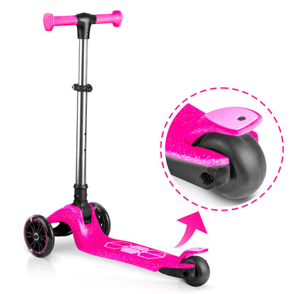 Triratis balansinis paspirtukas Ricokids Jelly su LED apšvietimu, rožinis