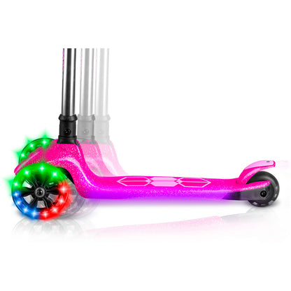 Triratis balansinis paspirtukas Ricokids Jelly su LED apšvietimu, rožinis