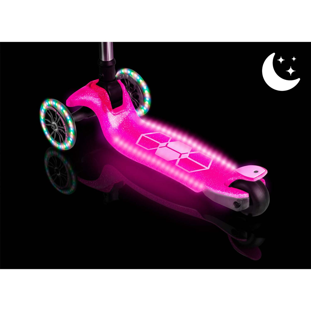 Triratis balansinis paspirtukas Ricokids Jelly su LED apšvietimu, rožinis