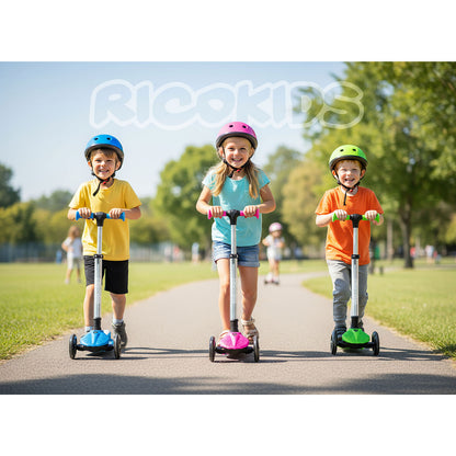 Triratis balansinis paspirtukas Ricokids Jelly su LED apšvietimu, rožinis