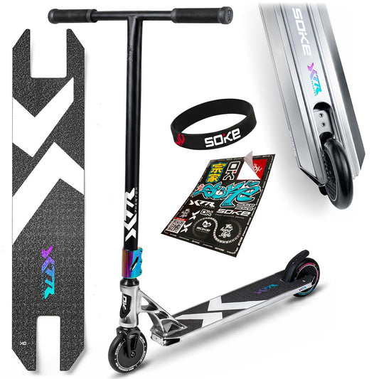 Triukinis paspirtukas SOKE XTR Phantom, sidabrinis ir juodas