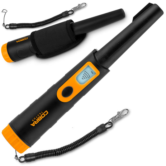 Pinpointer Cobra Tector metalo detektorius lobių paieškai vandeniui atsparus su LCD ekranu ir LED žibintuvėliu