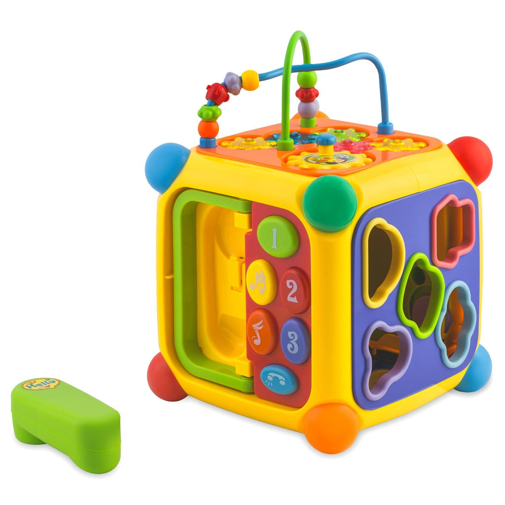 Spalvingas mokomasis žaislas kubas vaikams Ricokids RK-747 su garso, formų, skaičių ir muzikos lavinimo funkcijomis nuo 1 metų