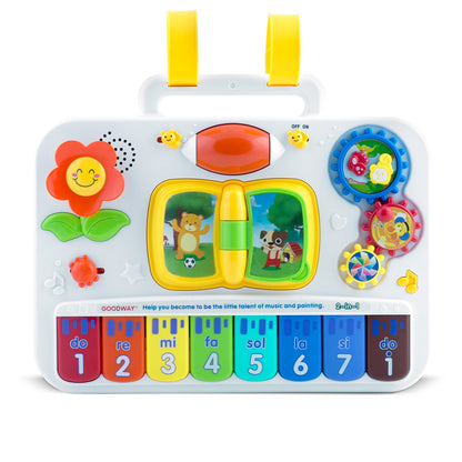 Mokomasis daugiafunkcinis žaislas vaikams Ricokids su staliuku edukacine lenta ir smėlio dėže nuo 10 mėnesių