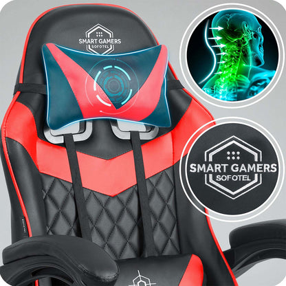 Žaidimų kėdė Sofotel Draknor II, juoda ir raudona
